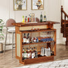 Rattan Liquor Wine Bar Cabinet Mini Bar Table for Home Pub