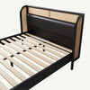 Rattan Wood Platform Queen Bed