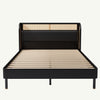 Rattan Wood Platform Queen Bed
