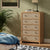 Rattan 5-Drawers Dresser,Thickened Curved Profile Design