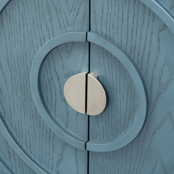 Retro Sideboard with Circular Groove Design