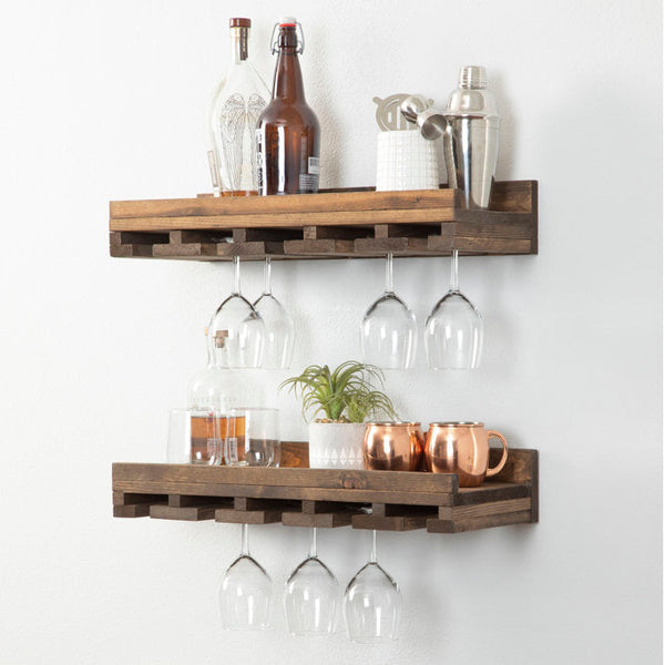 Rustic Luxe Wall Mounted Wine Glass Rack