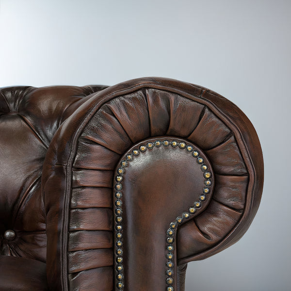 Adela Leather Chesterfield Sofa Set