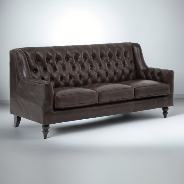 Brooklyn Leather Chesterfield Sofa Set