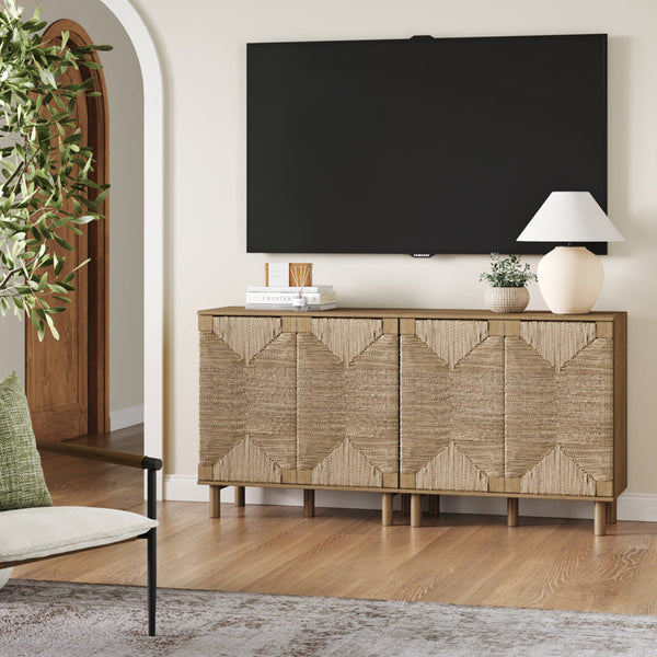 Shellie 31" Wide Rubberwood Wood Sideboard Set or TV Stand