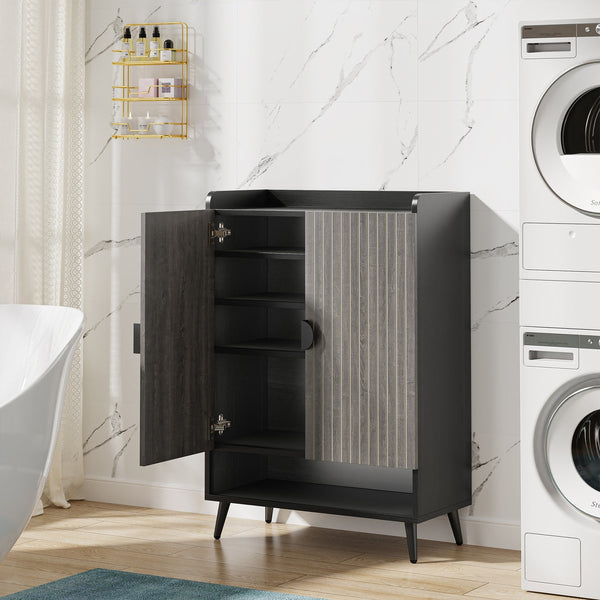 Shoe Cabinet with Doors, Entryway Shoe Storage Cabinet with Adjustable Shelves - 29.6" L x 13.8" D x 43.3" H