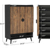 Shoe Cabinet with Doors, Entryway Shoe Storage Cabinet with Adjustable Shelves - 29.6" L x 13.8" D x 43.3" H