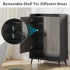 Shoe Cabinet with Doors, Entryway Shoe Storage Cabinet with Adjustable Shelves - 29.6" L x 13.8" D x 43.3" H