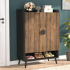 Shoe Cabinet with Doors, Entryway Shoe Storage Cabinet with Adjustable Shelves - 29.6" L x 13.8" D x 43.3" H