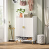 Shoe Cabinet with Doors, Entryway Shoe Storage Cabinet with Adjustable Shelves - 29.6" L x 13.8" D x 43.3" H