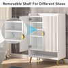 Shoe Cabinet with Doors, Entryway Shoe Storage Cabinet with Adjustable Shelves - 29.6" L x 13.8" D x 43.3" H