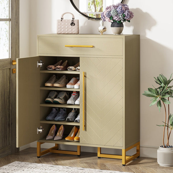 Modern Shoe Cabinet with a Drawer and 5 Adjustable Shelves