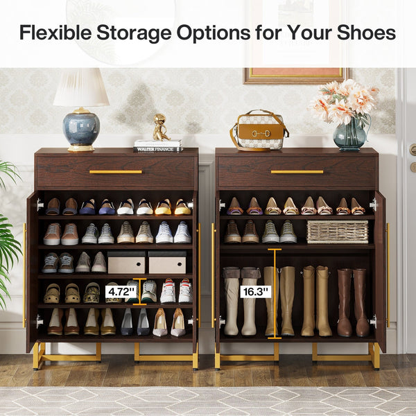 Modern Shoe Cabinet with a Drawer and 5 Adjustable Shelves