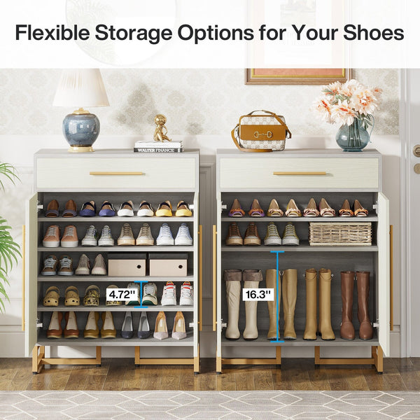 Modern Shoe Cabinet with a Drawer and 5 Adjustable Shelves