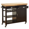 Simple Living Martha Rolling Rubberwood Kitchen Cart