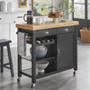 Simple Living Martha Rolling Rubberwood Kitchen Cart