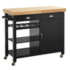 Simple Living Martha Rolling Rubberwood Kitchen Cart