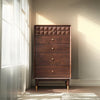 Simple Modern Brown Walnut Solid Wood Five-Drawer Chest