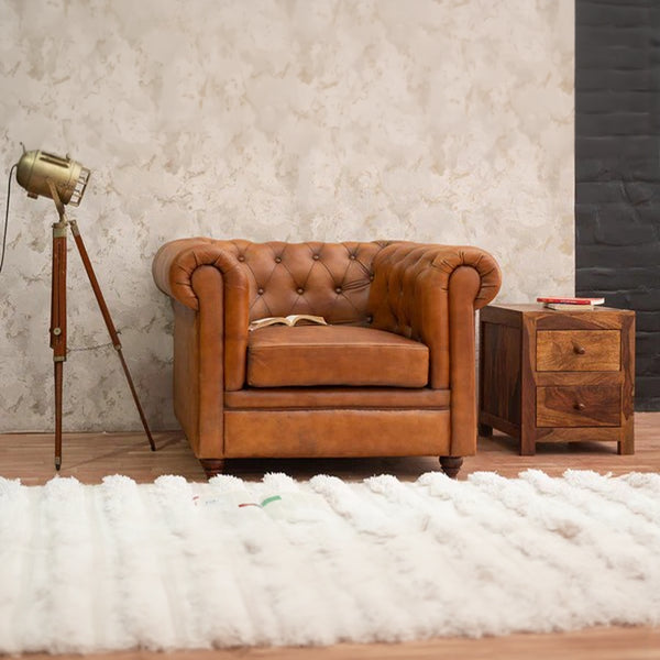 Edward Leather Chesterfield Single Seater Sofa