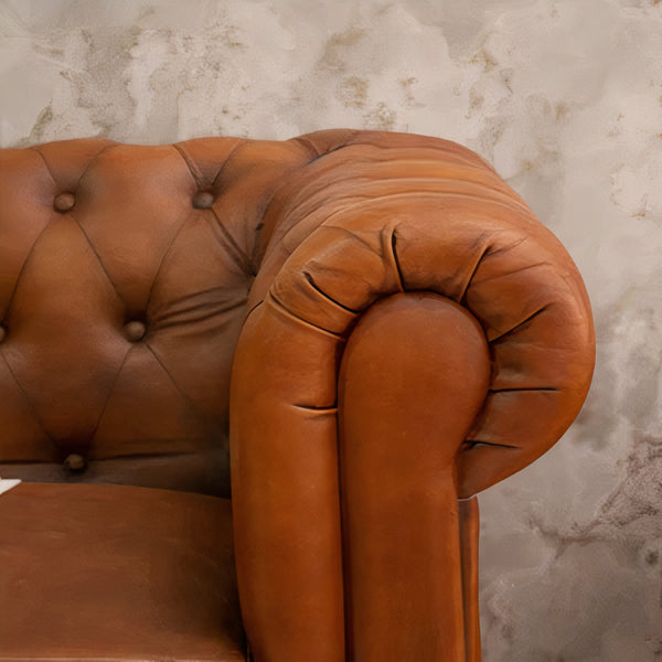 Edward Leather Chesterfield Single Seater Sofa