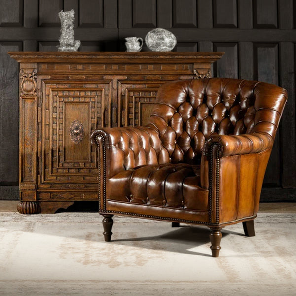 Cano Leather Chesterfield Single Seater Sofa