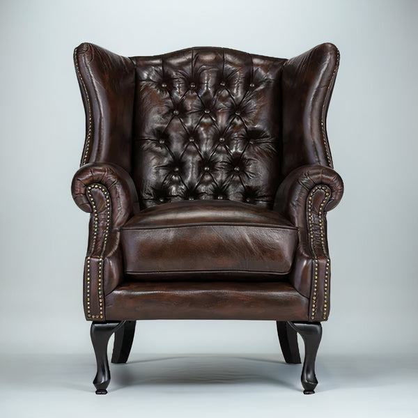 Ambre Leather Chesterfield Arm Chair
