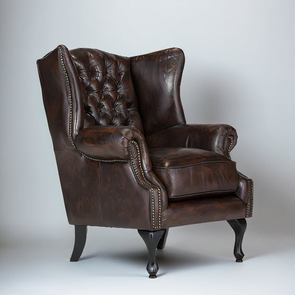 Ambre Leather Chesterfield Arm Chair