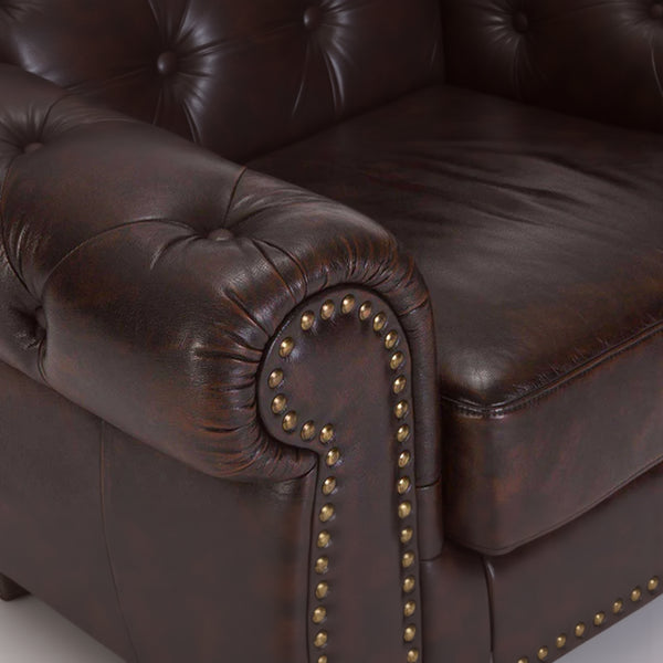 Volta Leather Chesterfield Single Seater Sofa