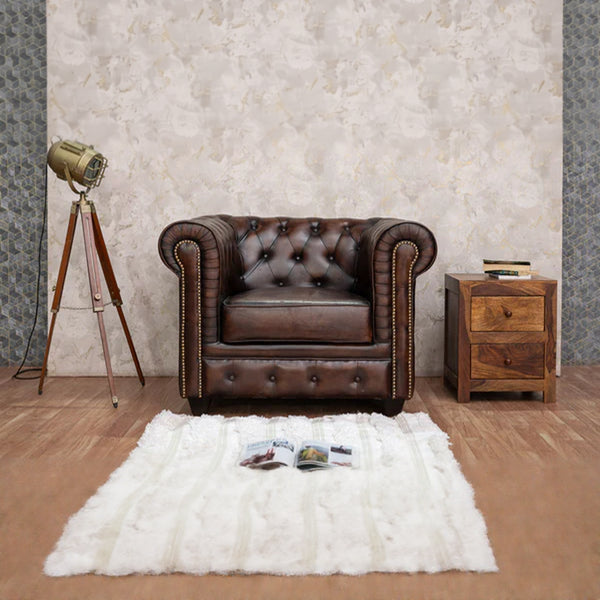 Adela Leather Chesterfield Single Seater Sofa