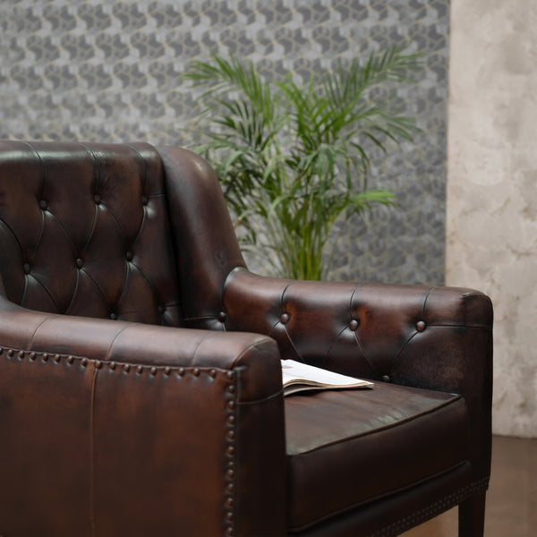 Brooklyn Leather Chesterfield Single Seater Sofa