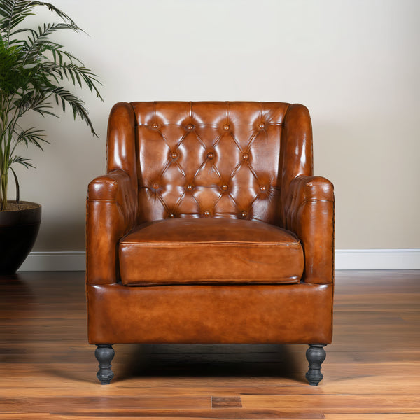 Roslin Leather Chesterfield Single Seater Sofa