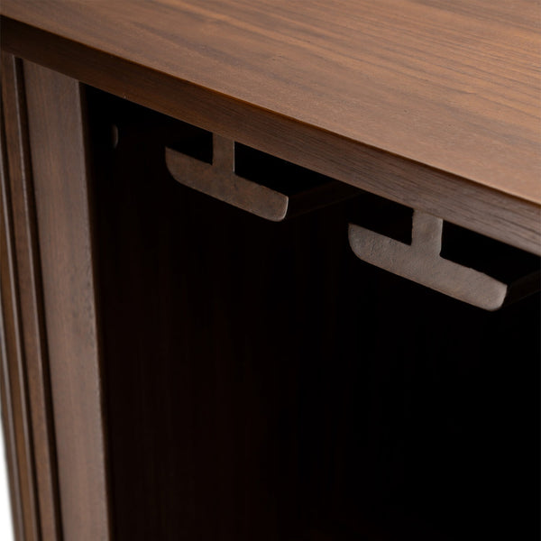 Studio London Walnut Wood Murray Bar Cabinet Stylish Modern Storage