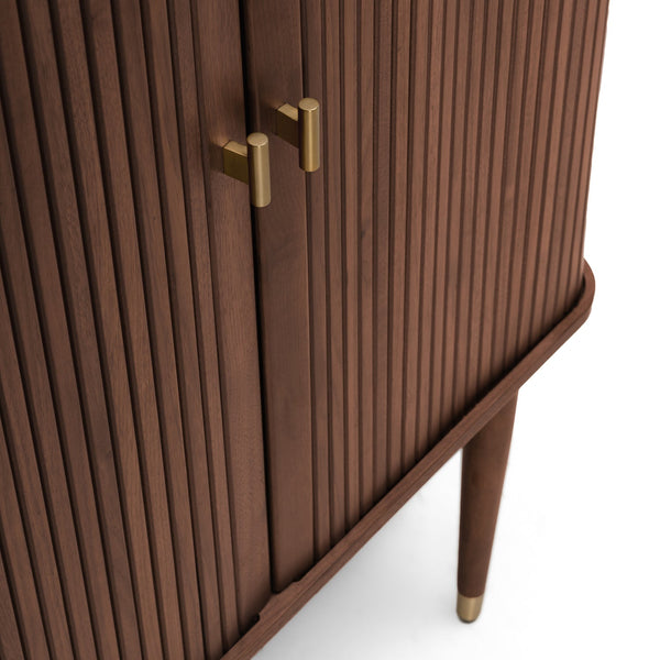 Studio London Walnut Wood Murray Bar Cabinet Stylish Modern Storage