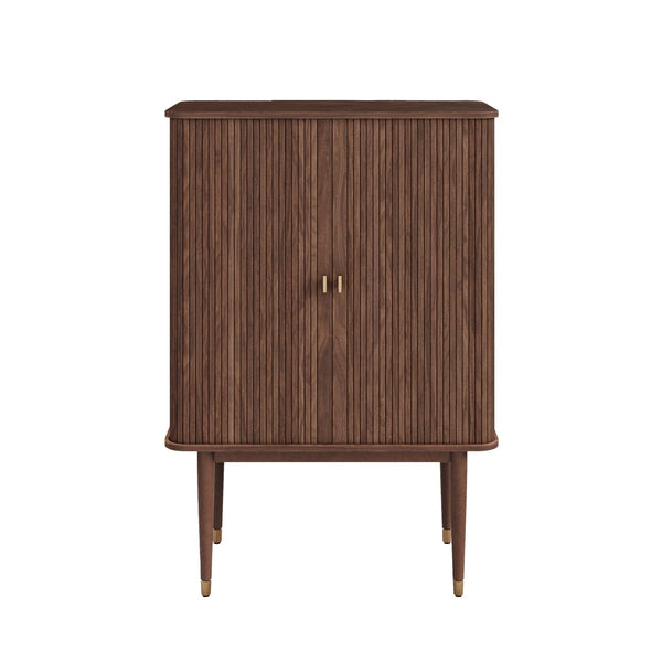 Studio London Walnut Wood Murray Bar Cabinet Stylish Modern Storage