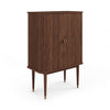 Studio London Walnut Wood Murray Bar Cabinet Stylish Modern Storage