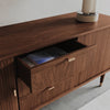 Studio London Walnut Wood Sideboard with 3 Drawer Mid Century Modern