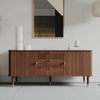 Studio London Walnut Wood Sideboard with 3 Drawer Mid Century Modern