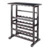 Taggert 24 Bottle Floor Wine Bottle & Glass Rack in Dark Espresso