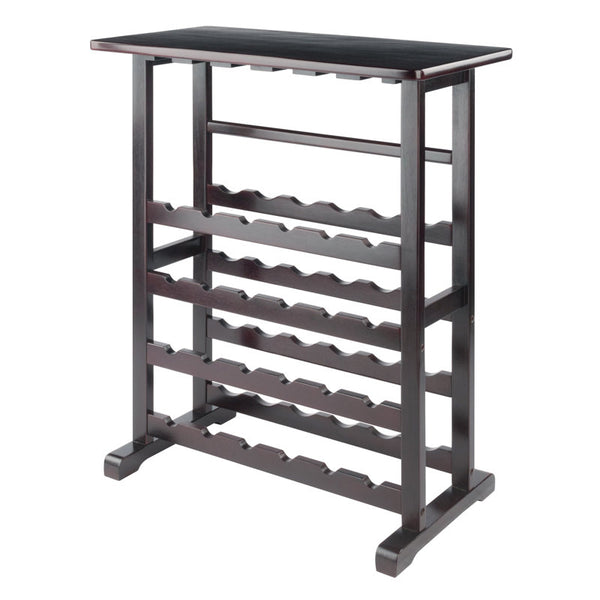 Taggert 24 Bottle Floor Wine Bottle & Glass Rack in Dark Espresso