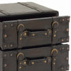 Urbana Black Faux Leather Vintage 4 Drawer Room Chest with Buckle Straps & Gold Stud Accents