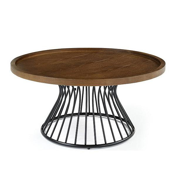 Very Home Odem Round Coffee Table - Black/Walnut