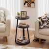 Vernestine Round End Table Side Table with 3-Tier Shelves