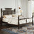 Vintage Country Style Wood Four Poster Platform Bed with 56.9" High Crown-like Headboard, No Box Spring Needed