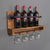 Wanakah 4 Bottle Solid Wood Wall Mounted Wine Bottle & Glass Rack in Brown/Black