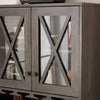 Wine Bar Cabinet with Wine Rack, Coffee Bar Cabinet with Glass Cabinet Doors, Kitchen Cabinet with Open Storage Shelves