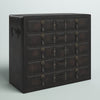 Wooden Vintage Faux Leather Room Chest with Buckles and Straps Detailing