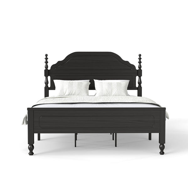 Queen Solid Wood Bed Frame with Spindle Design