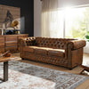 Casper Leather Chesterfield Three Seater Sofa