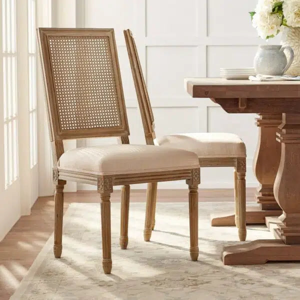 Bella Rectangular Canning Solid Wood Chair