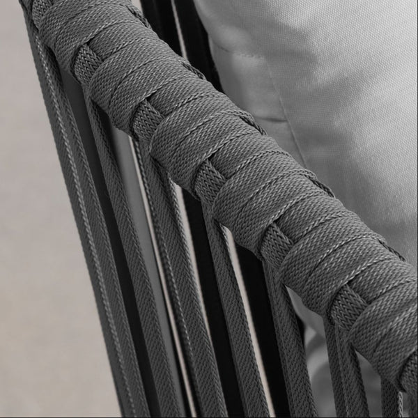 Arhiza Classic garden chair with aluminum armrests and braided rope